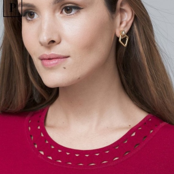 WHBM Cranberry Red Cutout-Detail Knit Top, XXSP - Picture 3 of 10